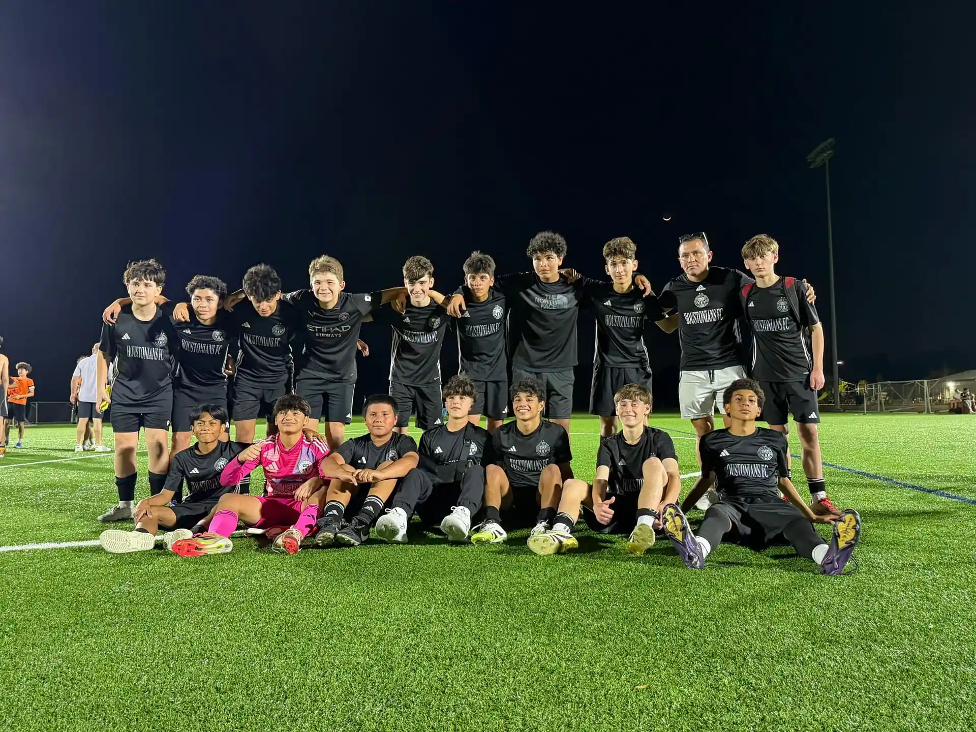 JDF Soccer team on the field in The Woodlands, Texas